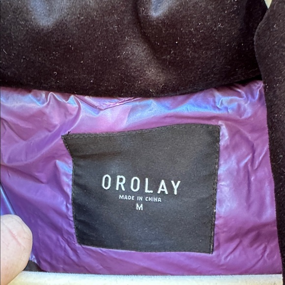 OROLAY Metallic Purple Cropped Puffer Jacket - Picture 3 of 4